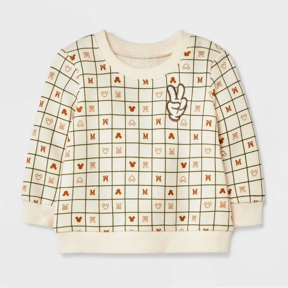 Disney Baby Unisex 18M Mickey Mouse Sweatshirt Multicolor Casual Cotton Soft